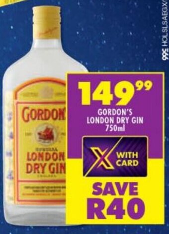 Shoprite Liquor Gordon's London Dry Gin 750ml offer