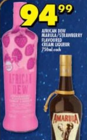 African Dew Marula / Strawberry Flavoured Cream Liqueur 750ml offer at ...