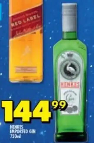 Shoprite Liquor Henkes Imported Gin 750ml offer