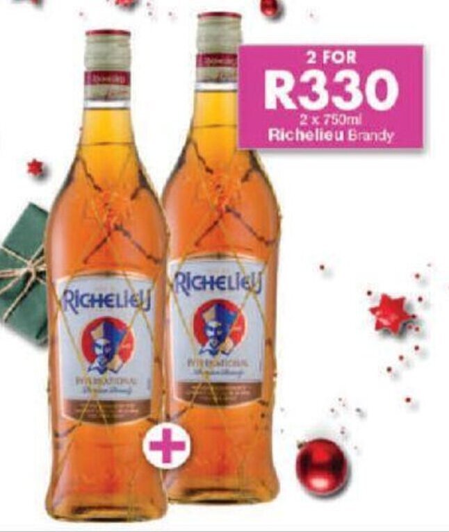 Richelieu Brandy 2 x 750ml offer at President Liquor