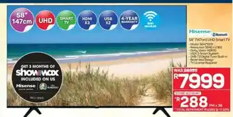 Pick n Pay Hypermarket Hisense - 58" UHD Smart TV Model : 58A7100F offer