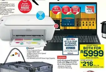 Pick n Pay Hypermarket Lenovo - AMD A6 Ideapad Notebook S145-AST Plus HP 2710 All-in-One Deskjet Printer offer