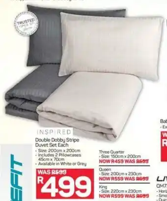Pick n Pay Hypermarket Inspired Double Dobby Stripe Duvet Set each offer