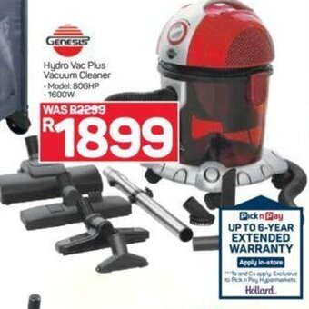Pick n Pay Hypermarket Genesis Hydro Vac Plus Vacuum Cleaner offer