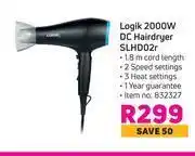 Logik 2000w dc hairdryer slhd02r