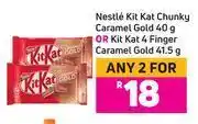 Game Nestle kitkat chunky caramel gold 40g or kitkat 4 finger caramel gold 41.5g-for 2 offer