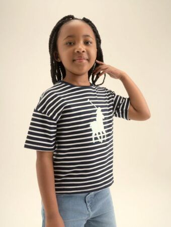 Polo Girls striped printed tee offer
