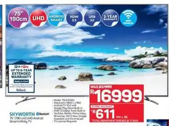 Pick n Pay Hypermarket Skyworth - 75" UHD Android Smart Infinity TV offer
