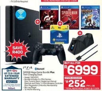 Pick n Pay Hypermarket PS4 500GB Mega Game Bundle Plus Twin Charging Dock offer