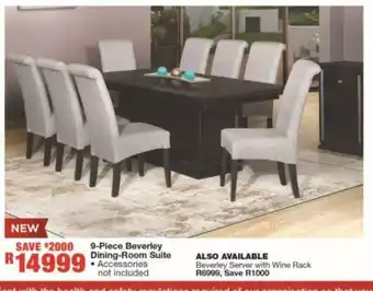 House & Home 9-Piece Beverley Dining-Room Suite offer