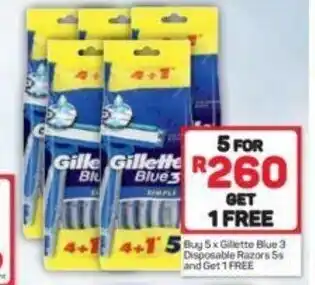 Pick n Pay Hypermarket Gillette Blue 3 Disposable Razors 5s offer