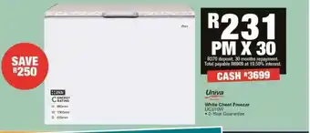Univa White Chest Freezer UC310W