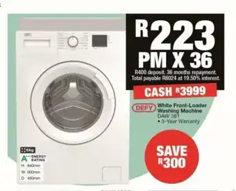 House & Home Defy White Front-Loader Washing Machine DAW 381 offer