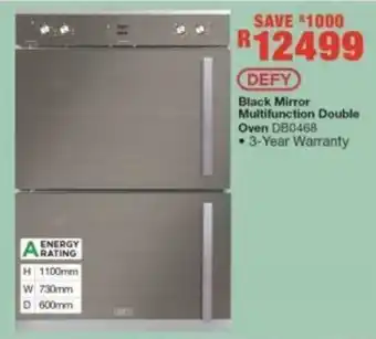 House & Home Defy Black Mirror Multifunction Double Oven DB0468 offer