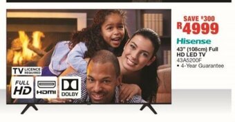 Hisense 43" 108cm Full HD LED TV 43A5200F