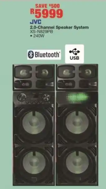House & Home JVC 2.0-Channel Speaker System XS-N829PB 240W offer