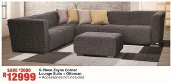 House & Home 5-Piece Zayne Corner Lounge Suite + Ottoman offer