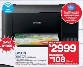 Epson - L3150 3-in-`1 Inkjet Printer