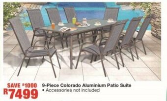House & Home 9-Piece Colorado Aluminium Patio Suite offer