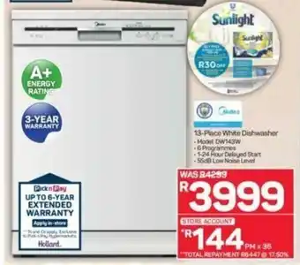 Pick n Pay Hypermarket Midea - 13-Place White Dishwasher offer