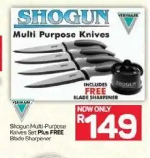 Shogun Multi-Purpose Knives Set Plus Free Blade Sharpener
