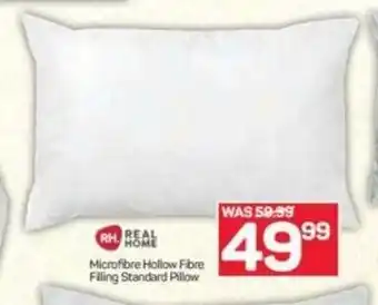 Pick n Pay Hypermarket Real Home Microfibre Hollow Fibre Filling Standard Pillow offer