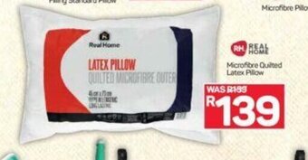 Pick n Pay Hypermarket Real Home Microfibre Quilted Latex Pillow offer