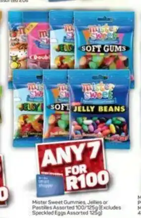 Pick n Pay Hypermarket Mister Sweet Gummies, Jellies or Pastillies Assorted 100/125g offer