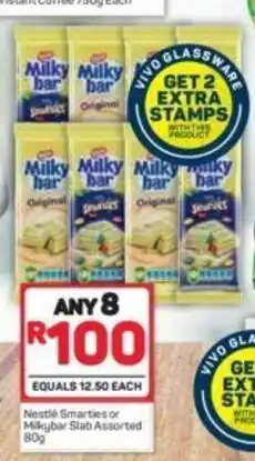 Pick n Pay Hypermarket Nestle Smarties or Milkybar Slab Assorted 80g offer