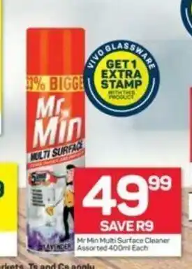 Pick n Pay Hypermarket Mr. Min Multi Surface Cleaner Assorted 400ml each offer