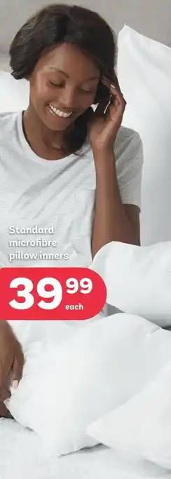 PEP Standard microfibre pillow inners offer