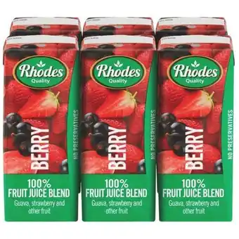 Game Rhodes 100% fruit juice berry 6pk 200 ml offer