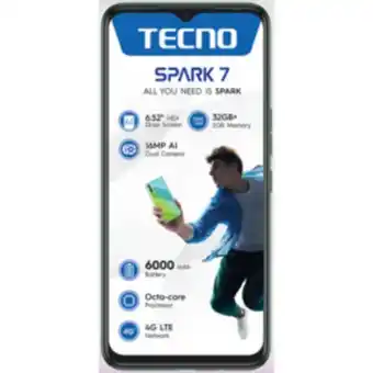 Hi Tecno spark 7 32gb dual sim offer