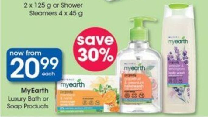 Myearth Luxury Bath or Soap Products offer at Clicks