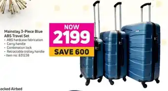 Game Mainstay 3-piece Blue ABS Travel Set offer