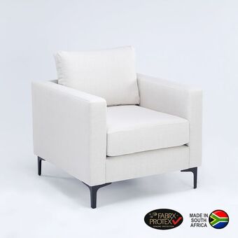 Nino fabric armchair - cream/black leg