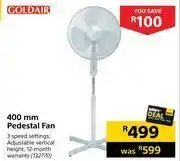 Builders Warehouse Goladir 400mm pedestal fan offer