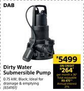 Builders Warehouse Dab dirty water submersible pump offer