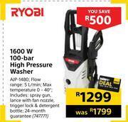 Builders Warehouse Ryobi 1600w 100 bar high pressure washer offer