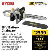 Builders Warehouse Ryobi 18v battery chainsaw offer