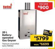 Builders Warehouse Totai 20l battery operated gas geyser offer