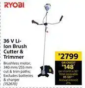 Builders Warehouse Ryobi 36v li-ion brush cutter & trimmer offer