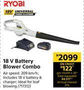 Builders Warehouse Ryobi 18v battery blower combo offer
