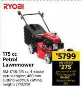 Builders Warehouse Ryobi 175cc petrol lawnmower offer