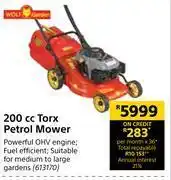 Builders Warehouse Wolf garden 200c torx petrol mower offer