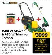 Builders Warehouse Trimtech 1500w mower & 650w trimmer combo offer