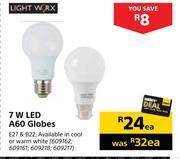 Builders Warehouse Lightworx 7w led a60 globes-each offer