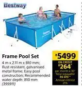 Builders Warehouse Bestway frame pool set-4m x 2.11m x 810mm offer