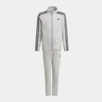 Totalsports Boys adidas tricot grey/black tracksuit offer
