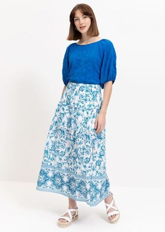 Print a-line maxi skirt